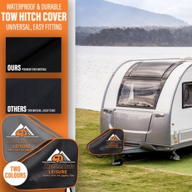 Xtremeauto Heavy Duty Caravan Hitch Cover, Waterproof Tow Hitch Cover with Strap, Universal Caravan & Trailer Drawbar Protector, Suitable for Campervan, Motorhome, Touring Caravan (GREY)