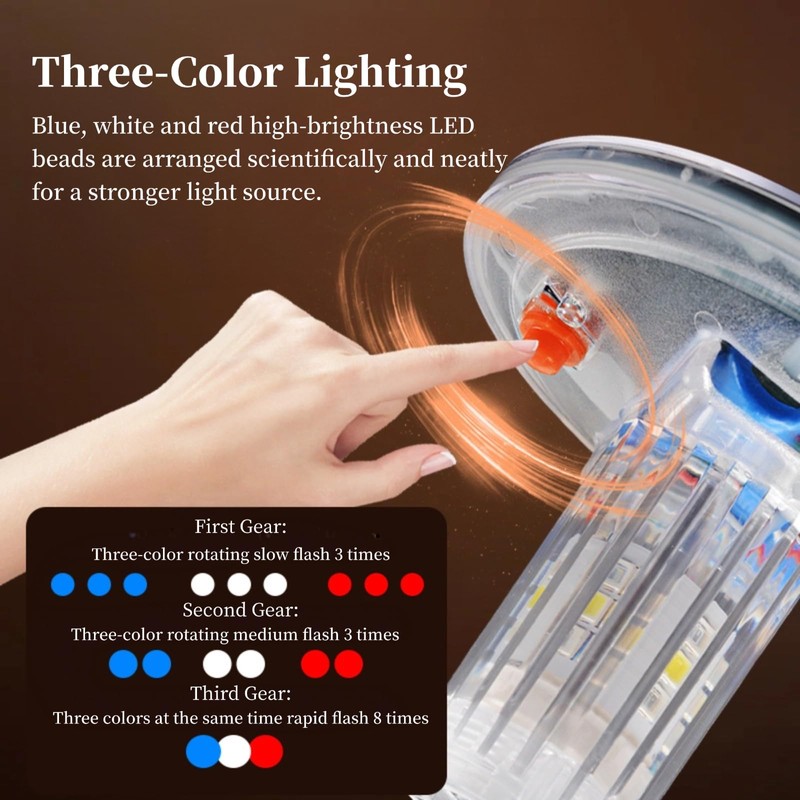 Solar Strobe Warning Light, Waterproof LED Flashing Safety Light, Outdoor