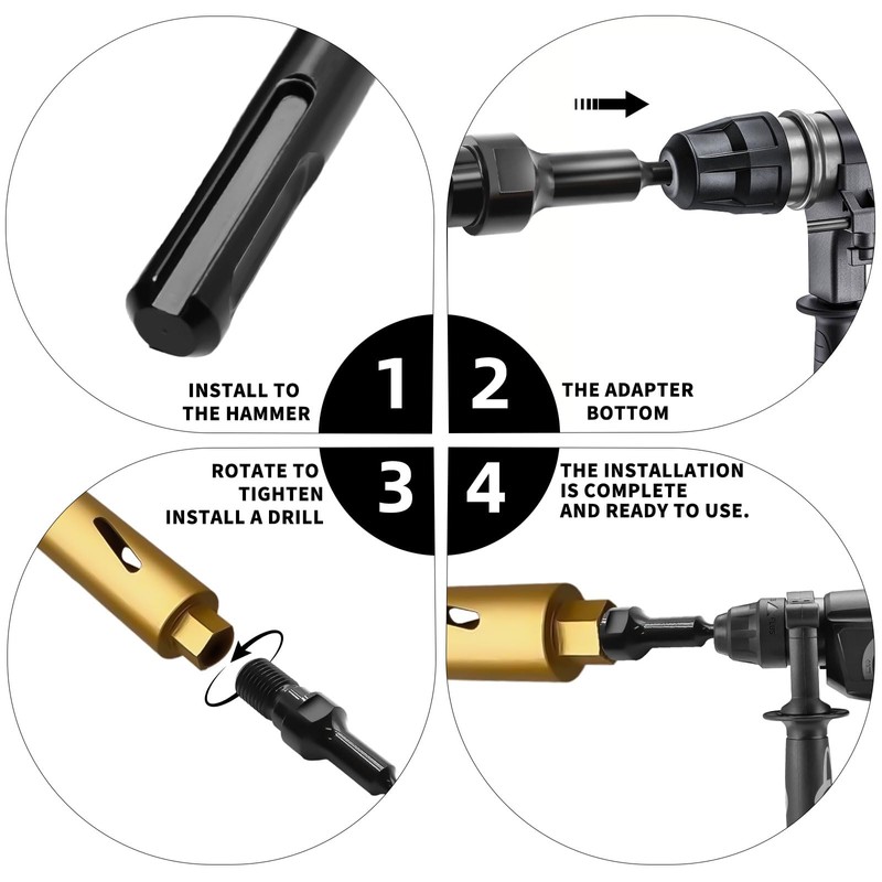 SDS Plus Adapter, Adapter 1 1/4 Inch UNC to SDS