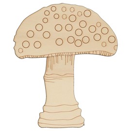 10x Wooden Mushroom Amanita Muscaria Red with Spots Craft Shape 3mm Ply(6 x 4.8cm,No Hole)