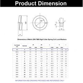 TERF® M3 Square Section Spring Washer M3 (3mm) Steel Split Lock Spring Washer - Pack of 100