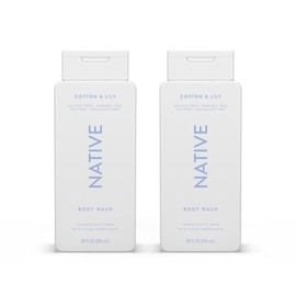 Native Body Wash Contains Naturally Derived Ingredients | For Women & Men, Sulfate, Paraben, & Dye Free Leaving Skin Soft and Hydrating | Cotton & Lily 18 oz - 2 Pk