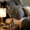 Artificial Eucalyptus Stems in Glass Vase with Faux Water, 17.5"