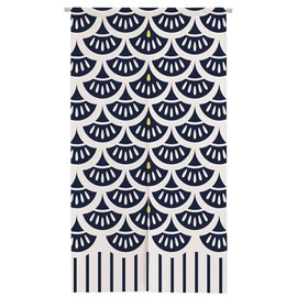 Ofat Home Japanese Curtain Doorway Noren Tapestry Wall Hanging Bedroom Kitchen Bathroom Divider Room Decor, Ginkgo Leaf Simple Dark Blue, 33.5"x 59"
