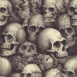 COKCOKR Skull Peel and Stick Wallpaper,17.71" x 118.1"Thicken Vintage Skull Wallpaper Removable Self-Adhesive Contact Paper for Living Room Bedroom Washroom Cabinet
