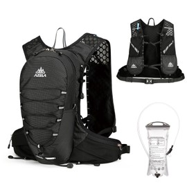 TRIWONDER Trelan Zack, 18L Running Backpack, Large Capacity, Compatible with Hydration Bags, Lightweight, Breathable, Reflective Vest, Hakone Ekiden, Jogging, Marathon, Backpack, Bicycle, Black - 2L