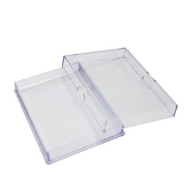 Clear Hard Plastic Box with Lid, Stackable Playing Card Storage Box and Display Case, 3 1/2" L x 2 1/2" W x 1/2" H, 50 Boxes, Made in USA by Gary Plastic Packaging