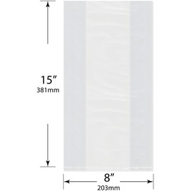 Plymor 8" x 4" x 15" (Pack of 500), 1 Mil Gusseted Plastic Bags