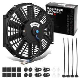 DNA MOTORING 12 Inch High Performace Electric Cooling Slim Radiator Fan with Mount Kit, Black, RAF-12+FMK