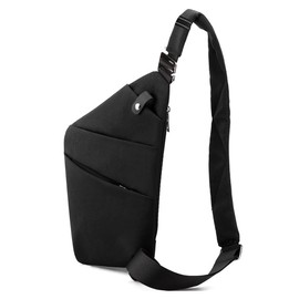 Vensivy Sling Crossbody Bags Anti-thief Slim Personal Flex Bag Safe Purse Bags for Women Men Waterproof (Black, Right)