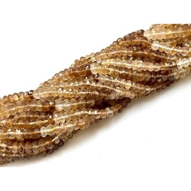 Handmade Imperial Topaz Natural Gemstone Rondelle Shape Micro Faceted Beads Size 6mm 8mm - 5 - 5.9 mm, 16 Inch Long