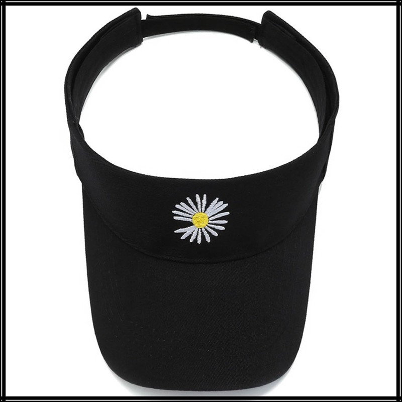 White Fang CZA048 Women's Sun Visor, Flower Embroidery, Trendy, Summer