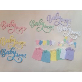 Unbranded Baby Shower Word With Baby Clothes Gift Bag Cardstock die cuts For scrapbook