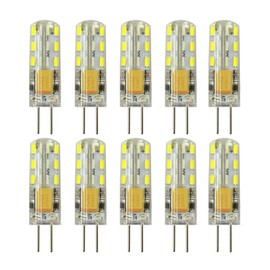 RAYHOO 10pcs G4 LED Bulb JC Bi-Pin Base Lights 1.5 Watt AC DC 12V 10W-20W T3 Halogen Bulb Replacement Landscape Bulbs(White 6000K)