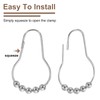 sourcing map 12Pcs Shower Curtain Hooks, Metal Roller Balls Glide