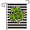 Happy St Patricks Day Stripe Garden Flag 12.5x18 Inch Double