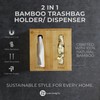 2-in-1 Bamboo Plastic Bag Holder and Trash Dispenser – Compact