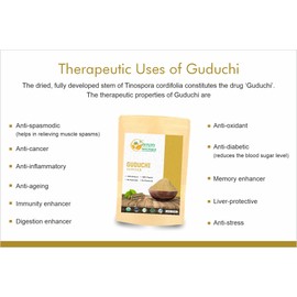 Herbs Botanica Guduchi Powder USDA Organic Neem Giloy Powder | Tinospora cordifolia | Herbsl Supplement for Immune Support, Digestion 5.3 Oz / 150 GMS