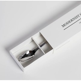 Modernist Cutlery Quenelle Spoon - Stainless Steel Plating Spoon, 9.25 inches