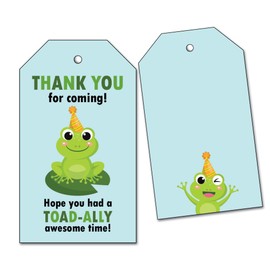 25 Frog Thank You Favor Tags for Froggy Party Theme - Toad-ally Awesome