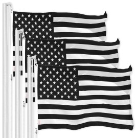 UD_USA Black and White Flag 3x5 Ft 3-Pack 150D Printed Polyester By G128