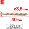 LUN FIX Universal Screw 3.5 x 40 mm - Pack