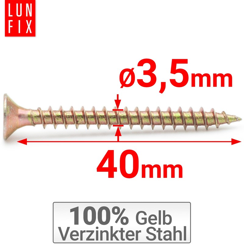 LUN FIX Universal Screw 3.5 x 40 mm - Pack