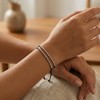 EQUBIO Stainless Steel Morse Code Bracelet, Adjustable Cord, Birthday Gift
