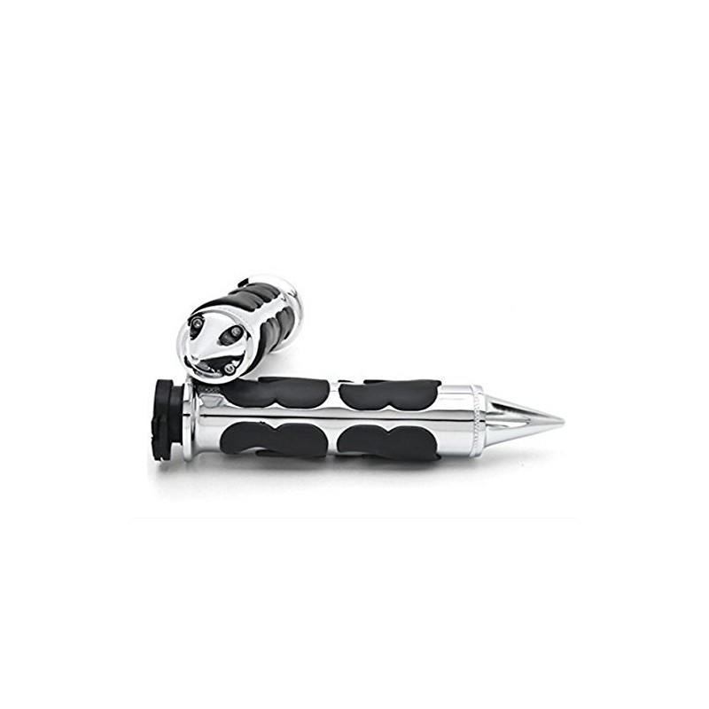 TASWK Motorcycle Aluminum Chrome Hand Grips Custom Handle (1 inch