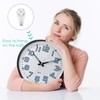 Plumeet Night Light 13'' Bedroom Wall Clocks with Silent Non-Ticking