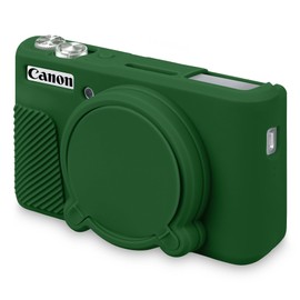 BOVKE Silicone Camera Case for Canon PowerShot SX740/ SX730 Digital Camera, SX740 Camera Soft Case Cover Rubber Camera Sleeve with Removable Lens Cover, Green