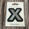 Ink & Barrel Letter “X” Adhesive Patch 2” Black/Gray