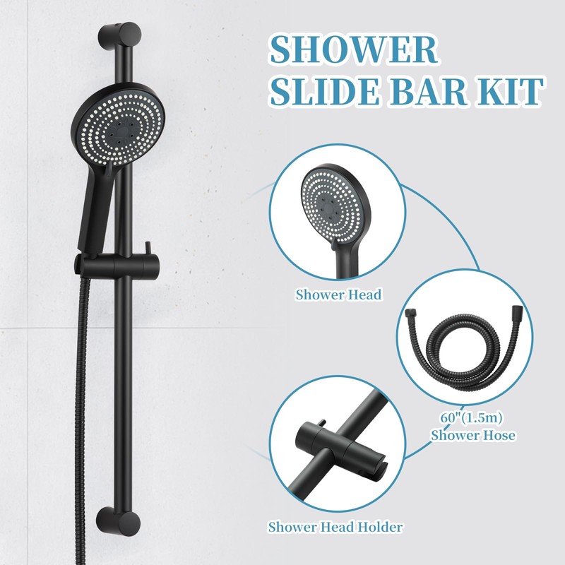 OFFO 6-Spray High Pressure Handheld Shower Head Combo with Adjustable