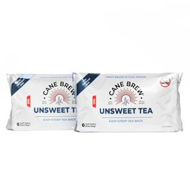 Cane Brew Unsweetened Iced Tea – Pekoe Cut Black Iced Teas, Family Size Pack – No Boil, No Mess Beverages for Home, Camping, RV, or Travel, 12 Half Gallon Bags