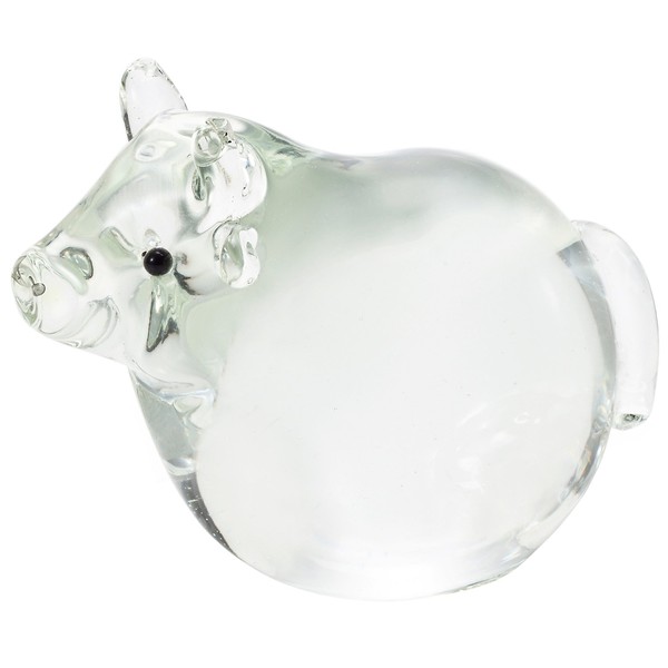 Aderia F-47116 ETOmusubi Clear Ox Figurine Ornament, Glass, Zodiac Sign, Handmade, Made in Japan, Comes in a Presentation Box, Interior Decoration, New Year's Day Decoration