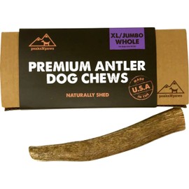 peaksNpaws Premium All-Natural Grade A Elk Antlers for Dogs No Additives, No Preservatives Treat - Made in USA (XL/Jumbo)