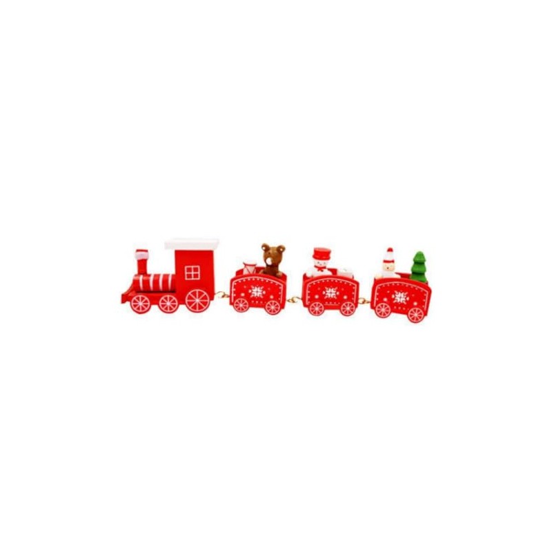 1 PC Christmas Train, Painted Wooden Christmas Train Decoration, 4