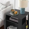 TooCust Rotating End Table with Storage, Square Rotating Side Table