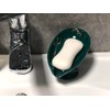 Alagoal Ceramic Soap Dish Elegant Marble Grain, Leaf Design, Self-Draining,Quick-Drying