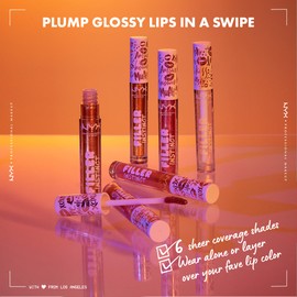 NYX Professional Makeup Lipgloss, Filler Instinct Plumping Polish, Glitzernder Lippenstift, Vegane Formel, Feuchtigkeitsspendend und pflegend, 2,5 ml, Farbton: Copper Gold