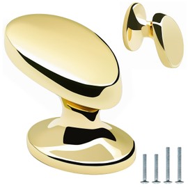 FURFITT 10 Pack Polished Gold Cabinet Knobs Solid Zinc Alloy Shiny Gold Dresser Drawers Pulls Polished Brass Kitchen Cupboard Bathroom Furniture Hardware