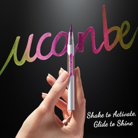 UCANBE Chameleon Liquid Eyeliner - Purple Yellow, Multi-Chrome Metallic Shift Eyeliner, Waterproof Glitter Eyeliner with Soft Fine Tip for Multi-Dimensional Eye Looks