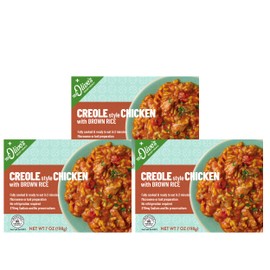 MISS OLIVE'S Creole Style Chicken with Brown Rice Microwavable Low Sodium Healthy Ready Meal, 7 ounce (Pack of 3)
