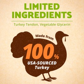 Afreschi Turkey Tendon for Dogs, Dog Treats for Signature Series, All Natural Human Grade Puppy Chew, Ingredient Sourced from USA, Hypoallergenic, Rawhide Alternative, 10 oz Rope (Large)