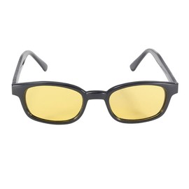 KD's 20129 Polarized Sports and Bikers Sunglasses - Men & Women - Fits Under Helmet - UV400 Yellow Lenses - Worn by Jax Teller and SAMCRO Sons of Anarchy, Black, Large