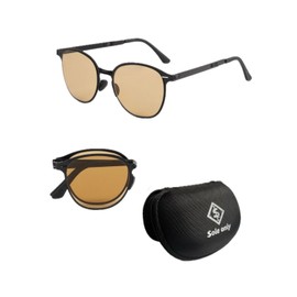$ole only Sunglasses, Foldable, UV400, Sunglasses Case, Men's, Women's, Color Lens, Popular, Fishing, Driving, Bicycle, Climbing, Golf, Sports, Lightweight, Two-Way Specifications, black/brown
