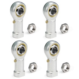 Zeberoxyz Pack of 4 PHSB6 Rod End Bearings 3/8 Inch Bore Pre-Lubricated Bearings 3/8-24 Female Thread Right Hand with Jam Nut