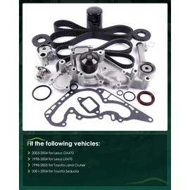 SCITOO Engine Timing Part Belt Set Timing Belt Kits, fit Toyota Land Cruiser Lexus LX470 4.7L V8 1998-2004 Replacement Timing Tools with Water Pump