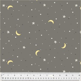 Flannel Sweet Dreams by Whistler Studios for Windham Fabrics Moon and Stars Starry Night Sky Gray Children's Baby Cotton Flannel Fabric Print by The Yard (53874F-6)