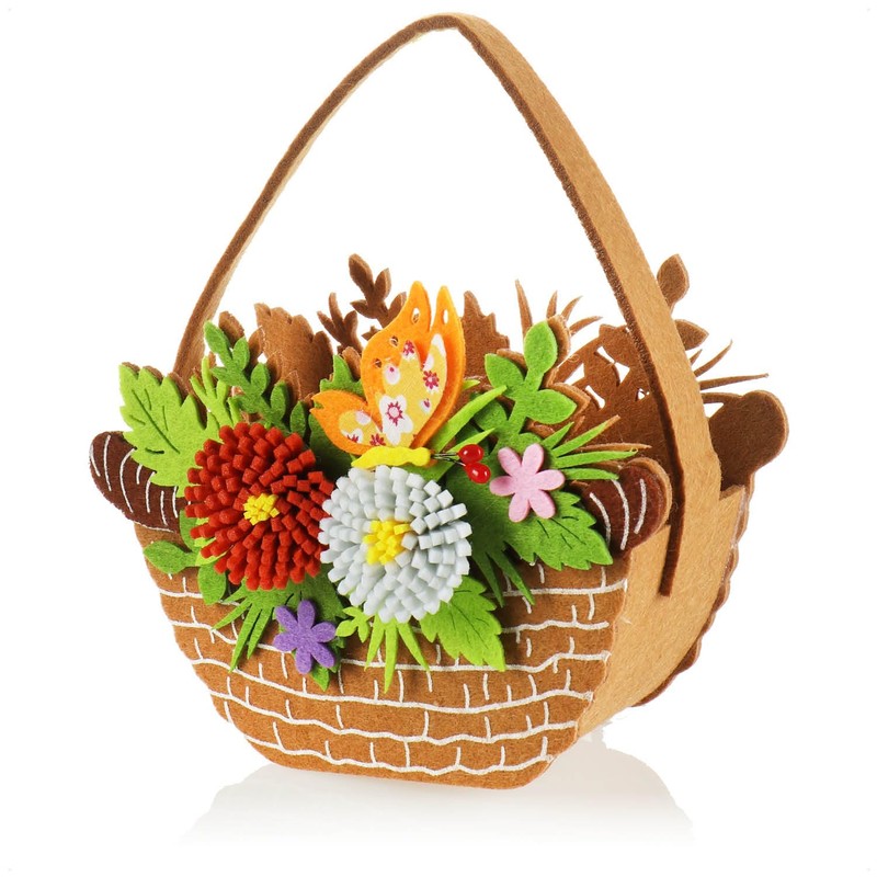 com-four® 3 x Felt Easter Baskets - Baskets for Filling
